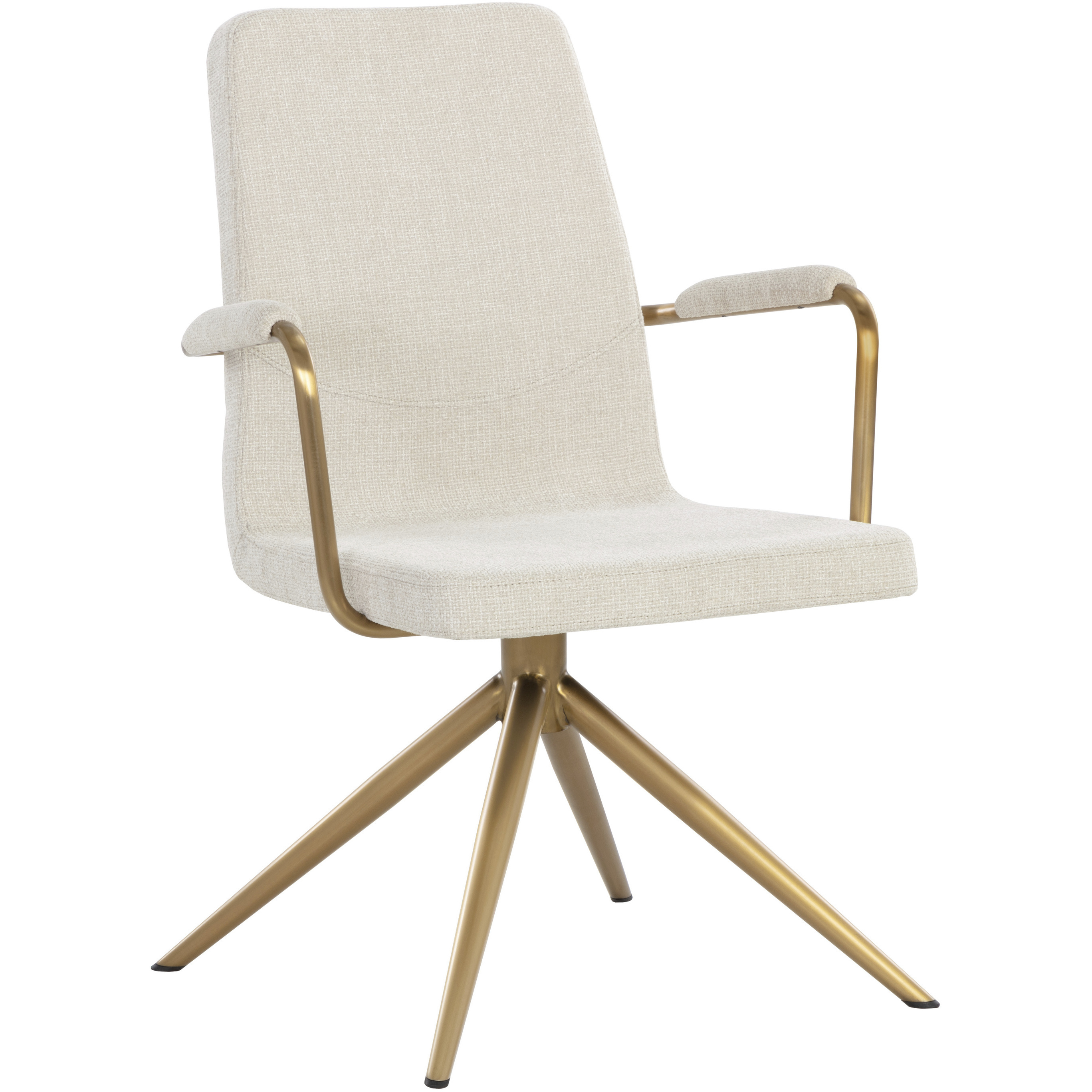 Hilda Chacha Cream Swivel Dining Armchair, Swivel